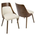 thumbnail image 1 of Contemporary Home Living 30.75” Walnut Brown and Cream Beige Anabelle Dining/Accent Chair, 1 of 5