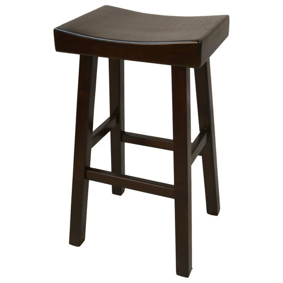 Contemporary Home Living 30" Brown Counter Stool with Saddle Seat