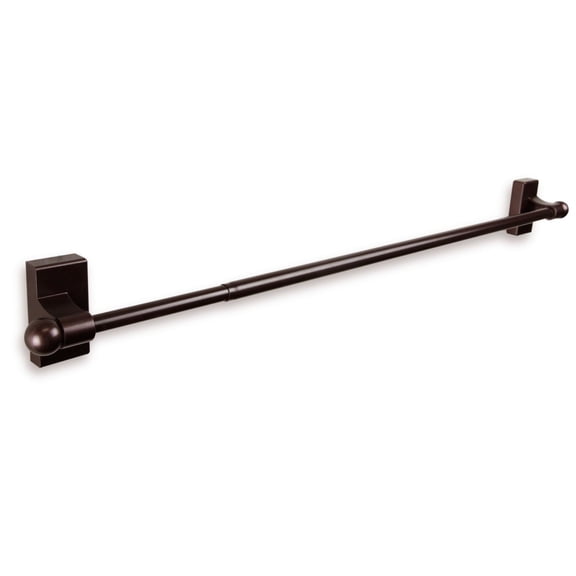 Contemporary Home Living 30" Brown Self Adhesive or Wall Mounted Curtain Rod