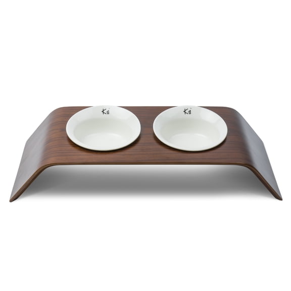 Contemporary Home Living 30" Walnut Brown Wood Pet Food Dining Table