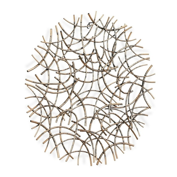 Contemporary Home Living 32.5" Rustic Bronze Abstract Swirl Handmade Round Wall Decor