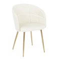 thumbnail image 1 of Contemporary Home Living 32" Cream White Velvet with Gold Metal Legs Contemporary Lindsey Chair, 1 of 1