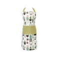 thumbnail image 1 of Contemporary Home Living Cacti Unisex Cotton Kitchen Chef Apron - 35" - White and Olive Green, 1 of 1