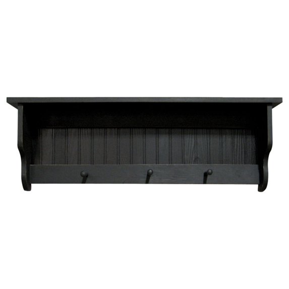 Contemporary Home Living 36" Distressed Red Rectangular Storage Shelf with Pegs