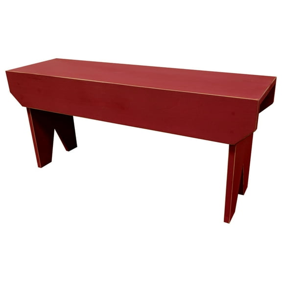 Contemporary Home Living 36" Distressed Red Unique Rectangular Comfortable Bench