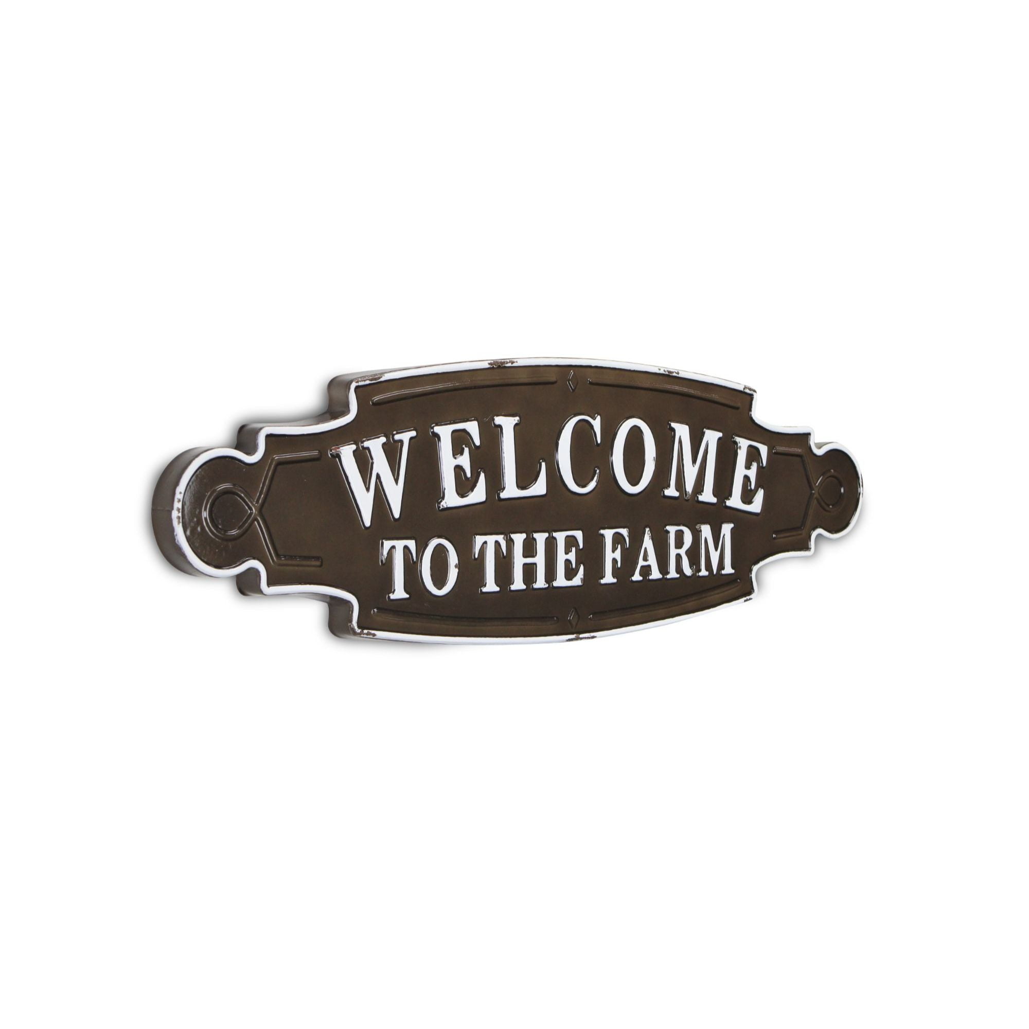 36" Brown Metal Welcome to the Farm Wall Sign