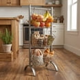 thumbnail image 1 of Contemporary Home Living 36" Silver Hand Crafted 3 Tier Storage Wire Rack, 1 of 8