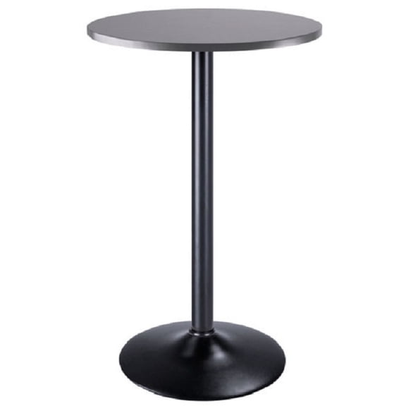 39.75" Black and Slate Gray Round Pub Table
