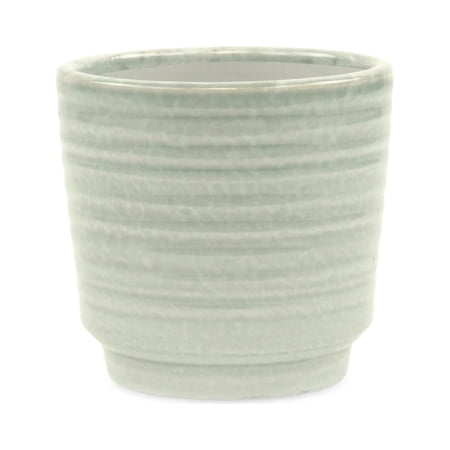 Contemporary Home Living 4.5" Green Round Ripple Tapered Planter
