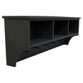 thumbnail image 1 of Contemporary Home Living 4' Black Rectangular Storage Shelf with Cubbies and Pegs, 1 of 2