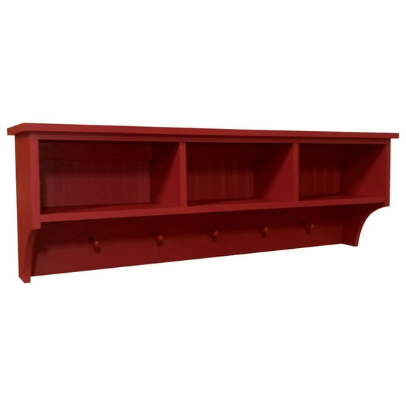 Contemporary Home Living 4' Red Storage Shelf with Cubbies