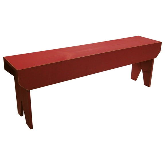 Contemporary Home Living 4' Distressed Scarlet Red Modern Style Simple Bench