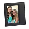 thumbnail image 1 of Contemporary Home Living 4" X 6" Black And Gray Rectangular Genuine Top-Grain Leather Photo Frame, 1 of 3