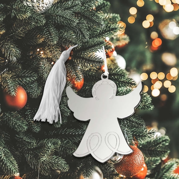 Contemporary Home Living 4" x 3" Silver Angel Ornament