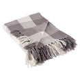 thumbnail image 1 of 4' x 5' Gray and White Rectangular Home Essentials Plaid Woven Throw, 1 of 5