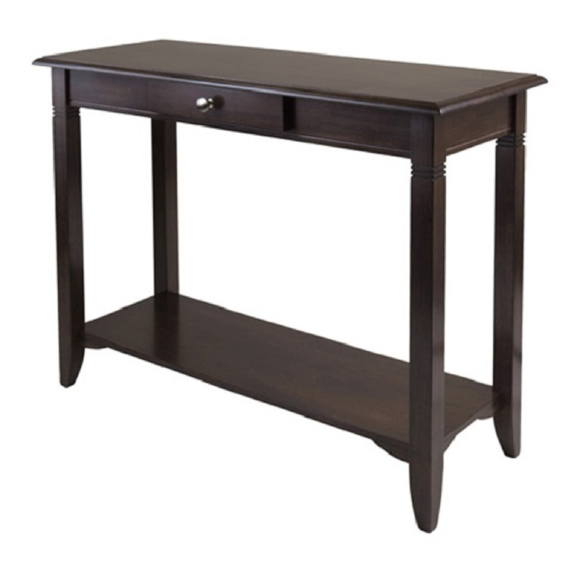 Cappuccino Brown 40" Wood Console Table with Drawer