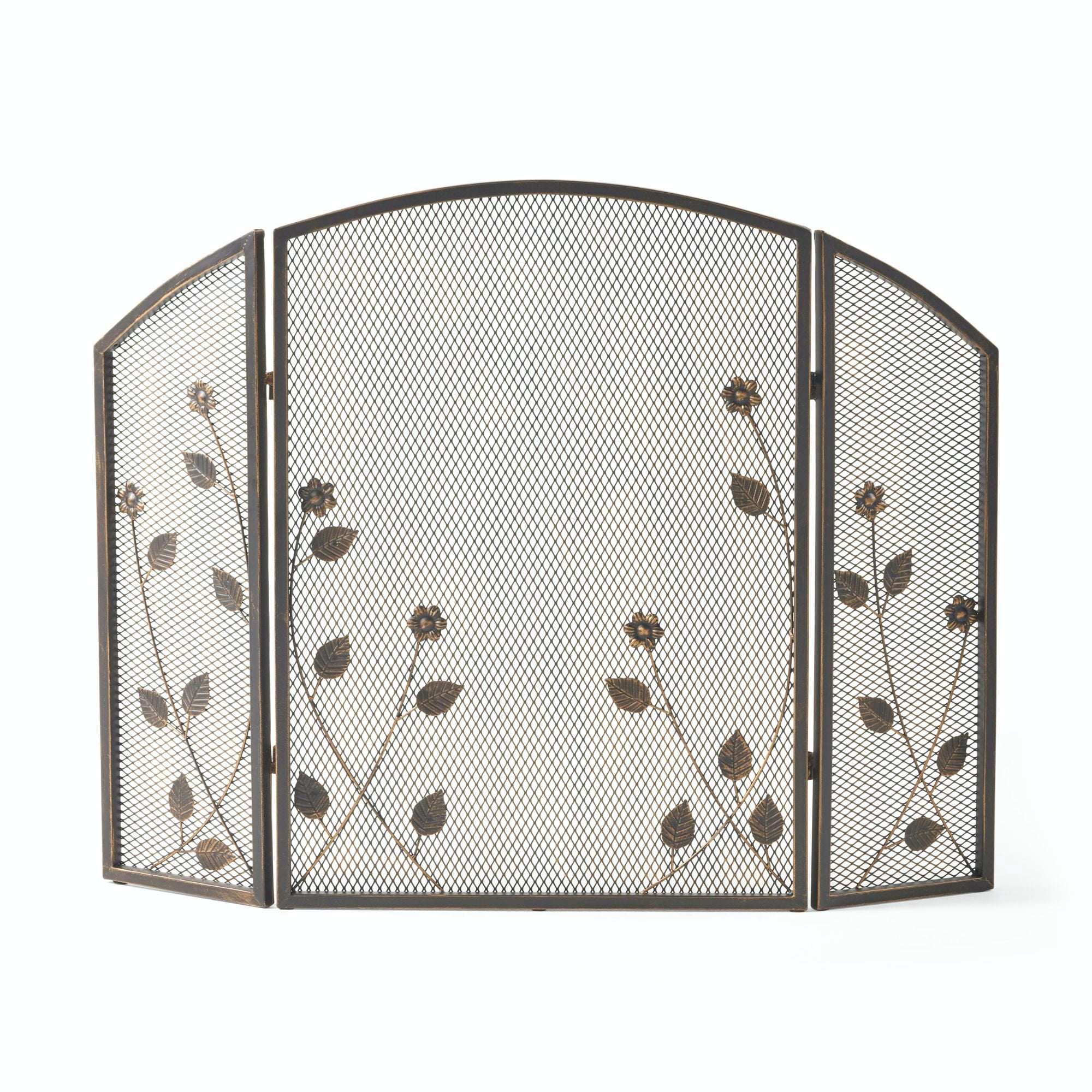 Contemporary Home Living 41" Black Contemporary Leaf Accent Three Panel