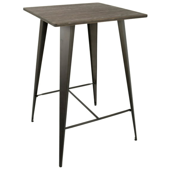 Contemporary Home Living 41” Espresso Brown and Antique Black Metal Oregon Industrial Table