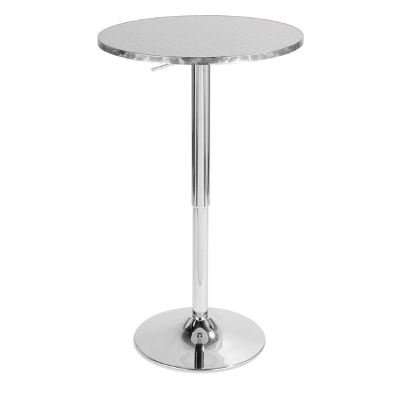 41" Silver Adjustable Bistro Round Bar Table