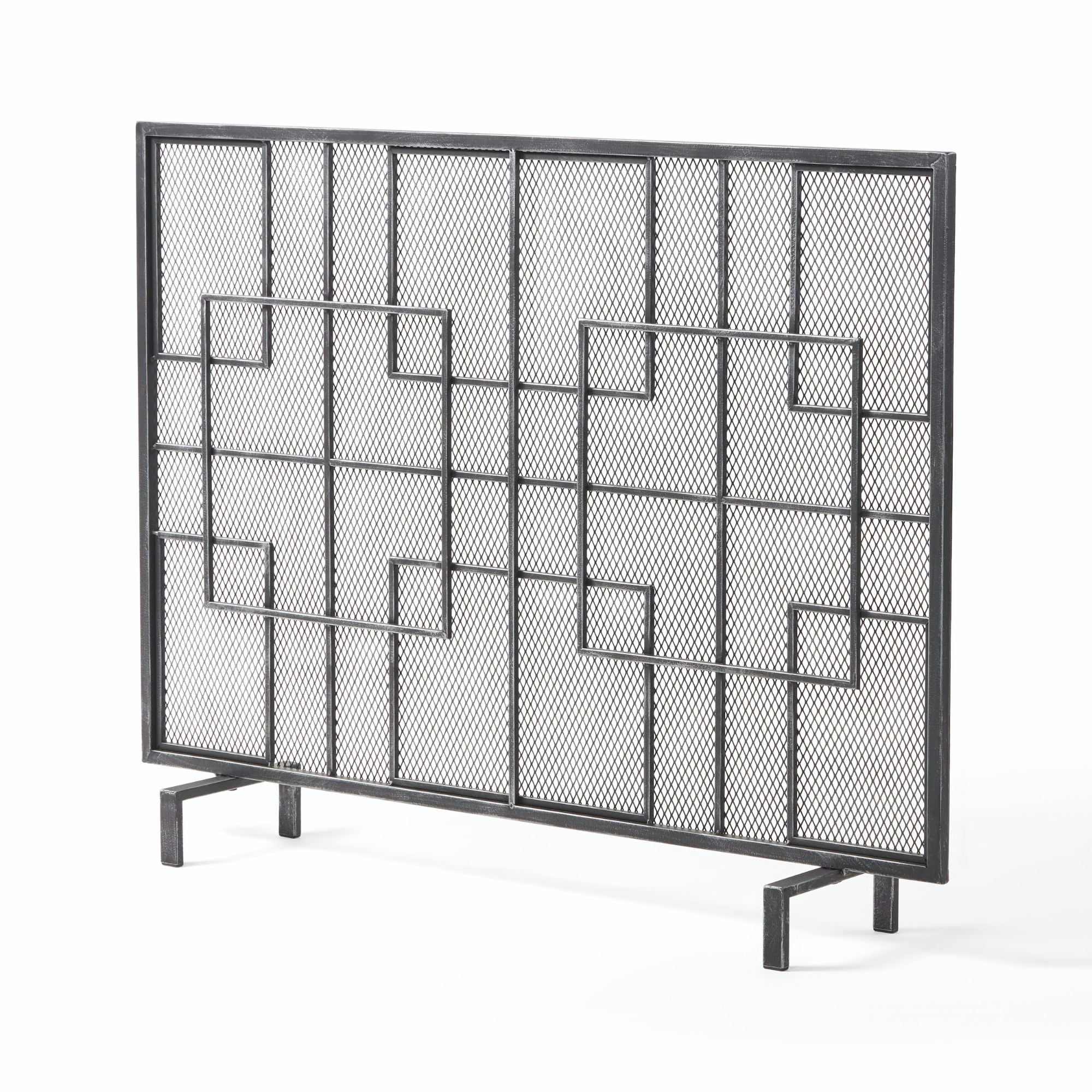 Contemporary Home Living 41" Silver and Black Contemporary Geometric