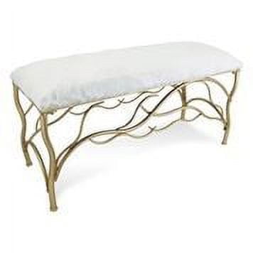 Contemporary Home Living 42" Gold and White Glam Styled Rectangular Bench