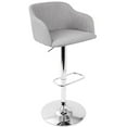 thumbnail image 1 of Contemporary Home Living 42" Light Gray Fabric Adjustable Swivel indoor Bar Stool, 1 of 5