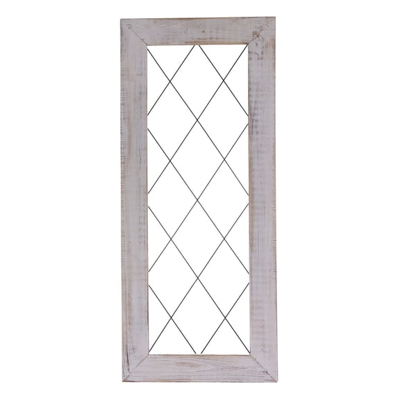 Contemporary Home Living 42" White and Brown Rectangular Farmhouse Frame