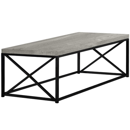 Contemporary Home Living 44" Gray and Black Contemporary Rectangular Coffee Table