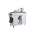 thumbnail image 1 of Contemporary Home Living 46.5" White Kitchen Island with Spice Rack and Towel Holder, 1 of 4