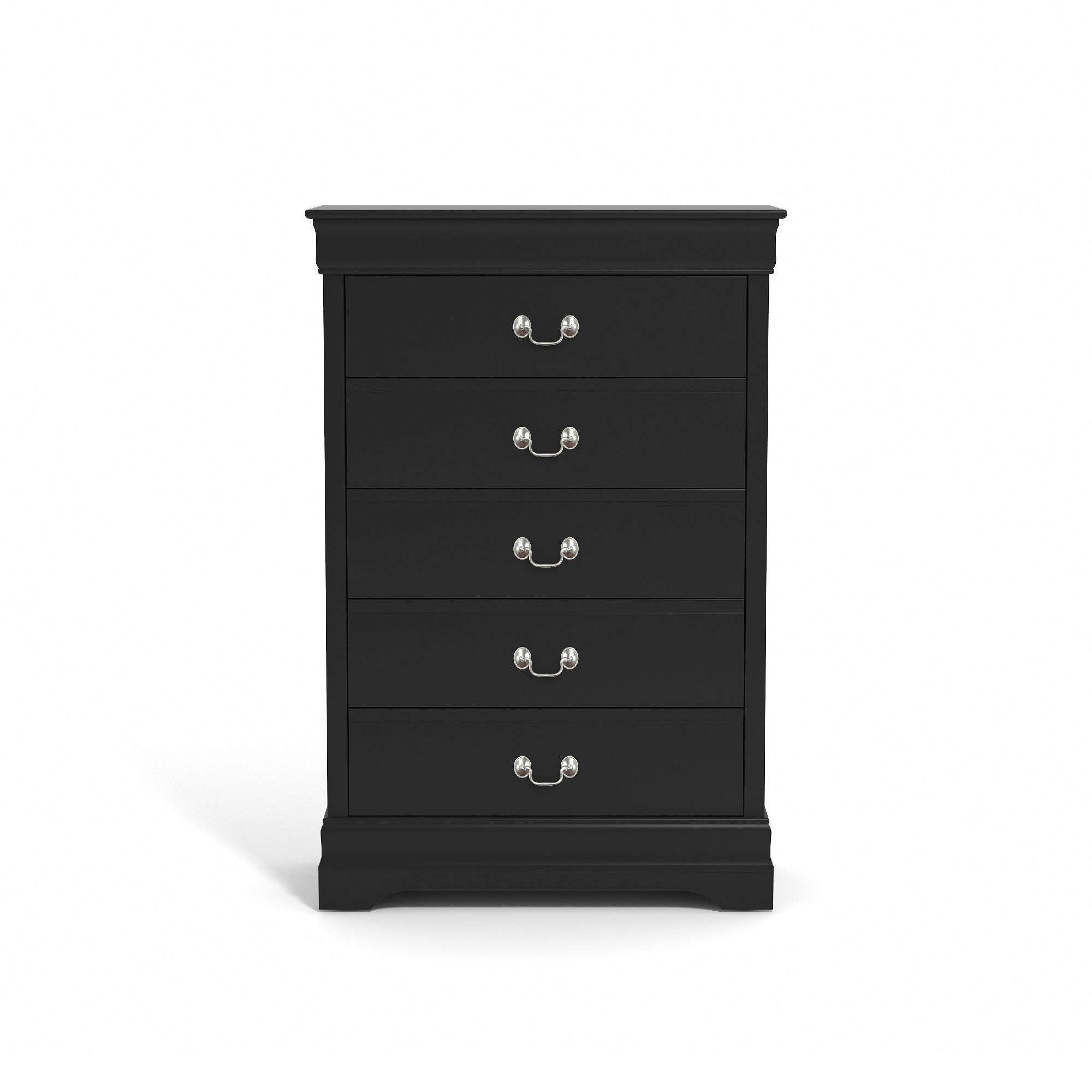 Contemporary Home Living 46.75" Black Wooden with Five Drawers
