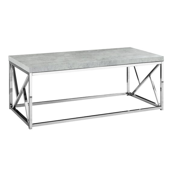 Contemporary Home Living 47.25" Gray and Silver Contemporary Rectangular Coffee Table