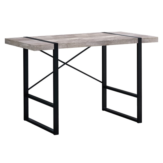 Contemporary Home Living 49" Black and Taupe Brown Contemporary Rectangular Computer Desk