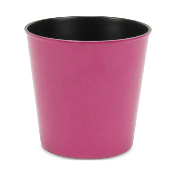 Contemporary Home Living 5.25" Pink and Black Round Tapered Planter