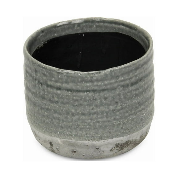 Contemporary Home Living 5.5" Gray Medium Round Glazed Planter Pot