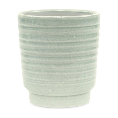Contemporary Home Living 5.5" Green Round Ripple Tapered Planter