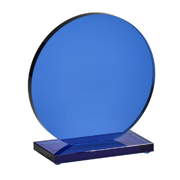 5" Cobalt Blue Elegant Small Round Smoked Trophy
