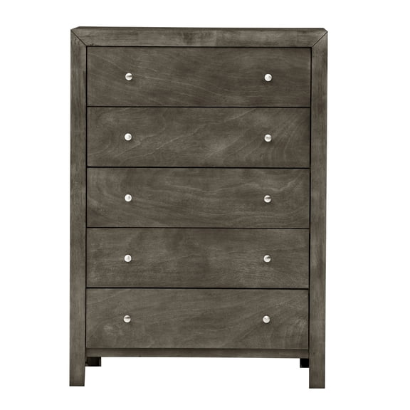Contemporary Home Living 5-Drawer Wood Bedroom Chest - 48" - Gray