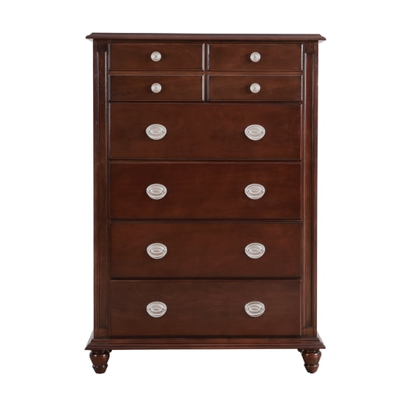 Contemporary Home Living 5-Drawer Wooden Bedroom Chest - 53" - Chocolate Brown