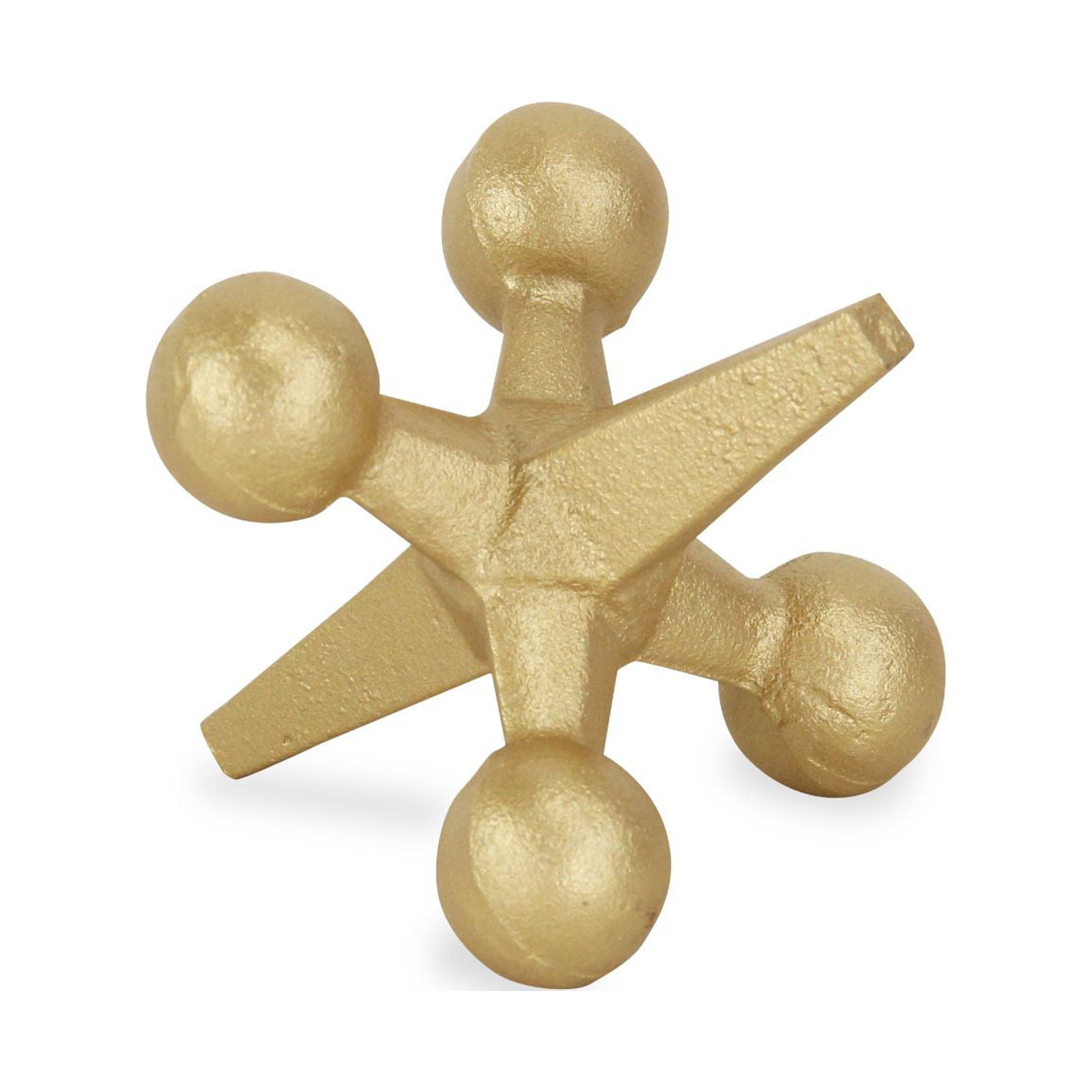 Contemporary Home Living 5" Gold Tone Large Cast Iron Jack Tabletop