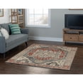 thumbnail image 1 of Contemporary Home Living 5' x 7.5' Traditional Rectangular Area Throw Rug - Cream and Blue, 1 of 8
