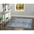 thumbnail image 1 of Contemporary Home Living 5' x 7' Medallion Floral Rectangular Area Throw Rug - Blue and Cream, 1 of 9
