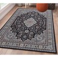 thumbnail image 1 of Contemporary Home Living 5' x 7' Traditional Medallion Rectangular Area Throw Rug - Black and Cream, 1 of 7