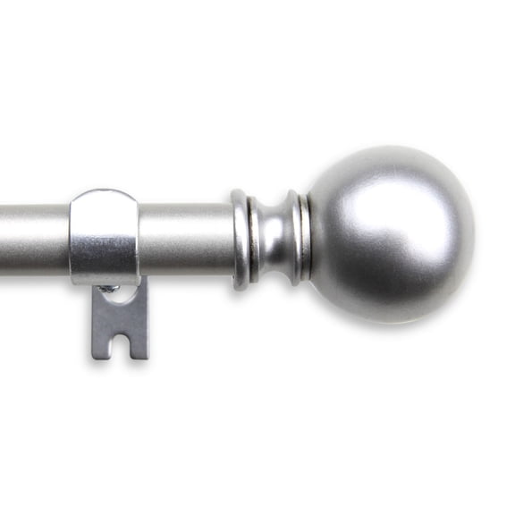 50" Satin Nickel Contemporary Curtain Rod with Mounting Brackets