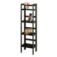 thumbnail image 1 of Contemporary Home Living 51.25" Black Elegant Terry Tall 4-Tier Folding Bookcase Shelf, 1 of 3