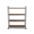 thumbnail image 1 of Contemporary Home Living 51" Brown and Gray 4 Tier Shelf Cart with Wheels, 1 of 4