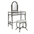 thumbnail image 1 of Contemporary Home Living 52.25" Gray Vanity Set with Mirror and Upholstered Stool, 1 of 4