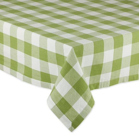 Contemporary Home Living Buffalo Check Square Cotton Tablecloth - 52" - Antique Green and White