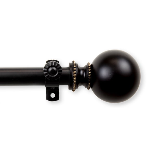 Contemporary Home Living 54" Black Solid Contemporary Lex Single Curtain Rod