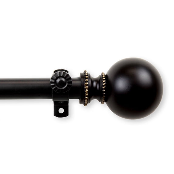 Contemporary Home Living 54" Black Solid Contemporary Lex Single Curtain Rod