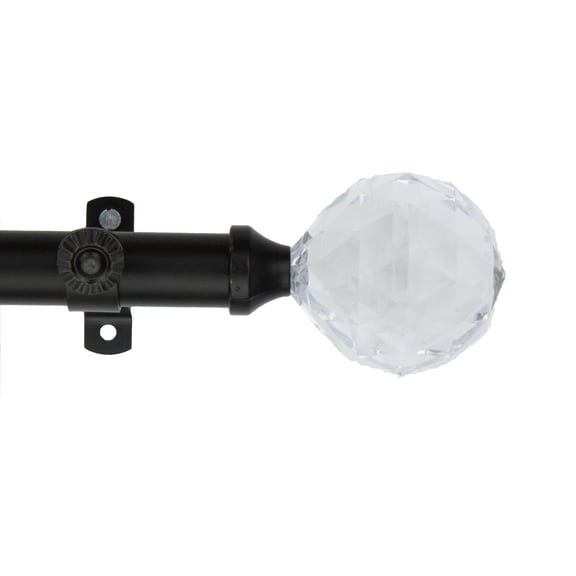 Contemporary Home Living 54" Black and Clear Helena Contemporary Single Window Curtain Rod